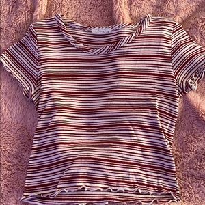 Red Striped Cropped Top